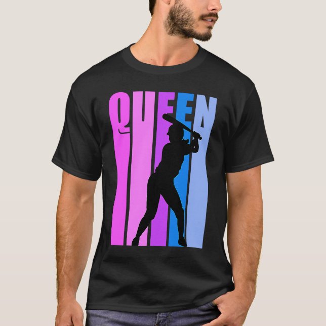 Baseball Queen Party Womens Birthday Silhouette Co T-Shirt (Front)