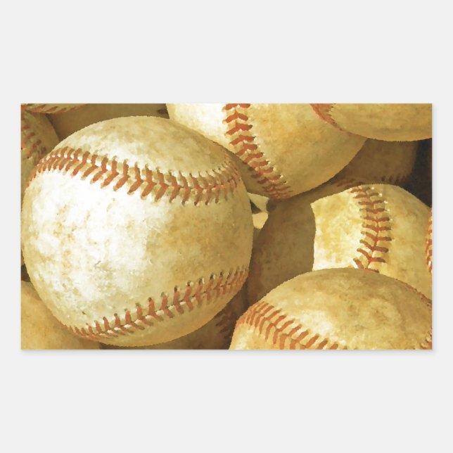 Baseball Rectangular Sticker (Front)