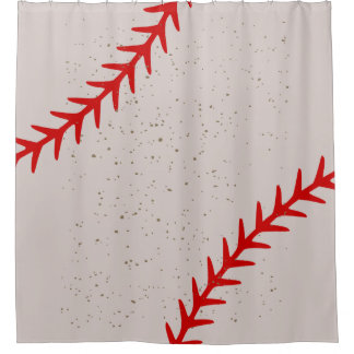 Baseball Red Stitches Lace Themed   Shower Curtain