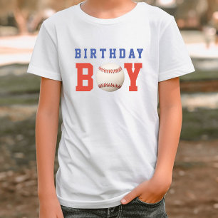 Baseball Red White & Blue Boy Birthday Party T-Shirt