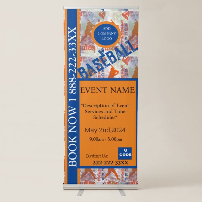 BASEBALL  RETRACTABLE BANNER (Front)