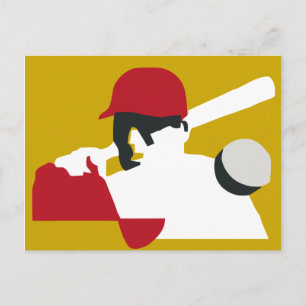 Baseball retro art postcard