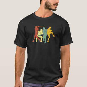 Baseball Retro Vintage Catcher Pitcher Batter Boys T-Shirt