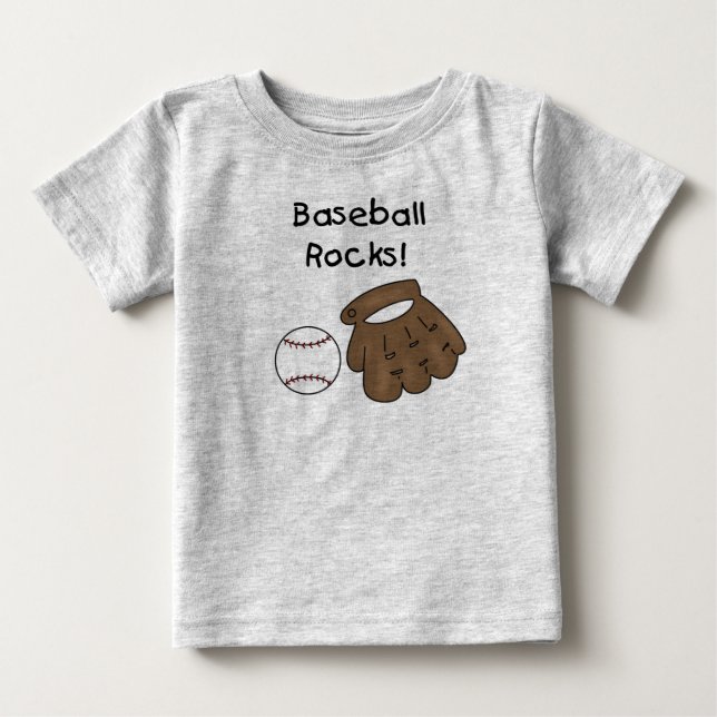 Baseball Rocks Baby T-Shirt (Front)