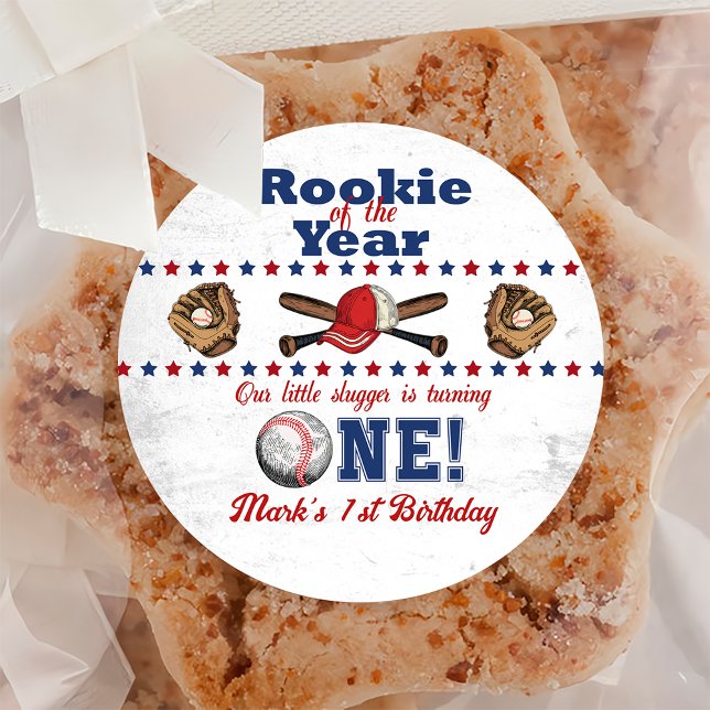 Baseball Rookie 1st Birthday Sticker (Creator Uploaded)