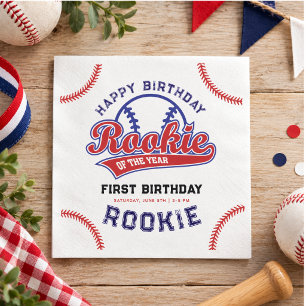 baseball Rookie of the Year 1st birthday Napkin
