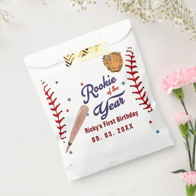 Baseball Rookie of the Year Baseball 1st Birthday Favour Bags (Sealed)
