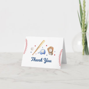Baseball Rookie of the Year First Birthday Thank You Card
