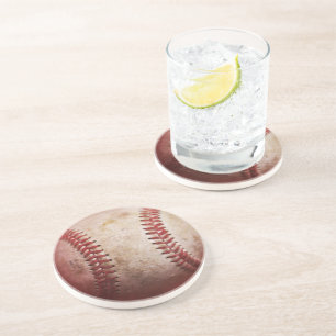 Baseball Round Sandstone Coasters