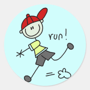 Baseball Run Tshirts and Gifts Classic Round Sticker