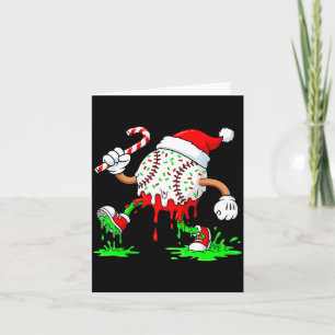 Baseball Santa Hat Christmas Ice Cream Drip Candy Card