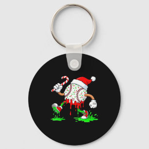 Baseball Santa Hat Christmas Ice Cream Drip Candy  Key Ring