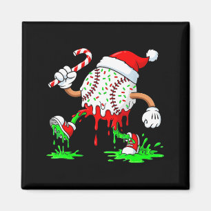 Baseball Santa Hat Christmas Ice Cream Drip Candy  Magnet