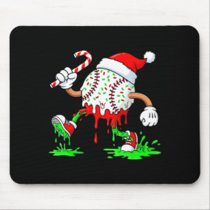 Baseball Santa Hat Christmas Ice Cream Drip Candy Mouse Mat