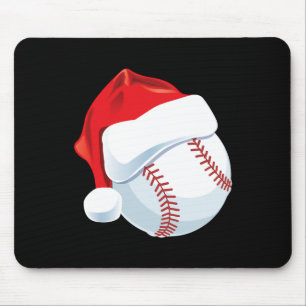 Baseball Santa Hat Men Boys Christmas Xmas  Mouse Mat