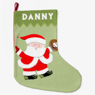 Baseball Santa Large Christmas Stocking