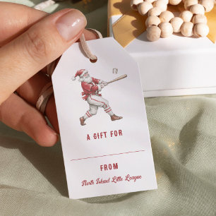 Baseball Santa Personalized Christmas Gift Tags