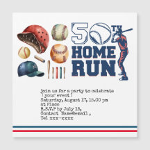 Baseball save the date 50th Birthday Party