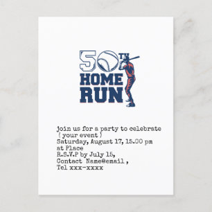Baseball save the date 50th Birthday Party  Postcard