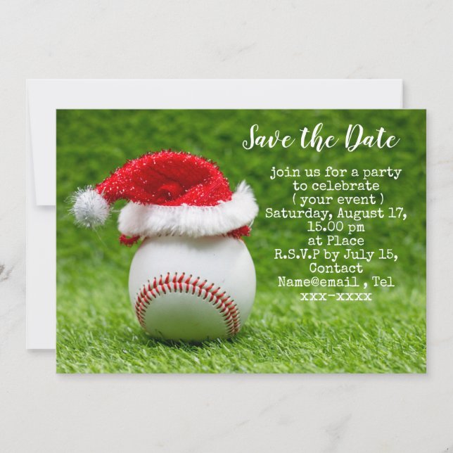 Baseball save the date Christmas Invitation (Front)