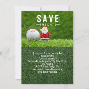 Baseball save the date Christmas Invitation