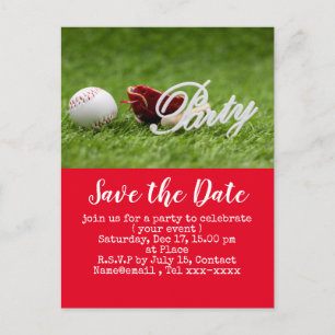 Baseball save the date for Baseball Party   Postcard
