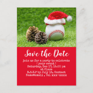 Baseball save the date for Christmas party  Postca Postcard