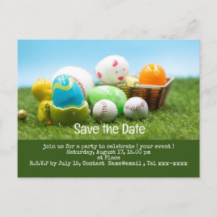 Baseball save the date  for EASTER Holiday  Postca Postcard