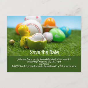 Baseball save the date  for EASTER Holiday  Postcard