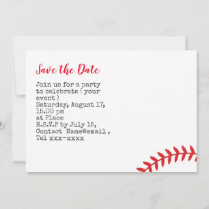 Baseball save the date Party Invitation