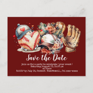Baseball save the date  postcard
