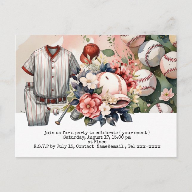 Baseball save the date  postcard (Front)