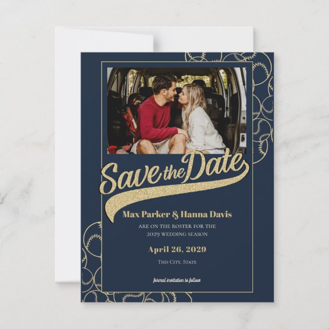 Baseball Save the Date with Photo (Front)