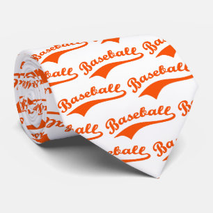 Baseball Script In Orange Tie