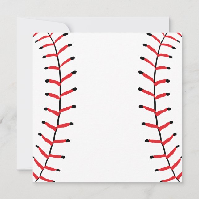 Baseball Seams Sports Style Baseball Theme Holiday Card (Front)