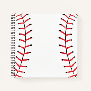 Baseball Seams Sports Style Baseball Theme Notebook