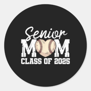 Baseball Senior Mum Cl Of 2025 Graduate Senior Mam Classic Round Sticker