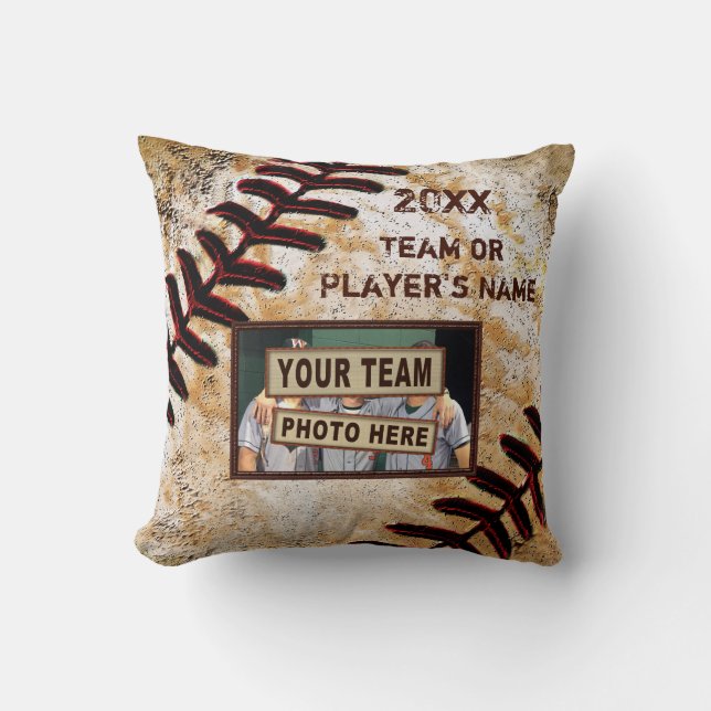 Baseball Senior Night Gifts, Your Photo and Text Cushion (Front)