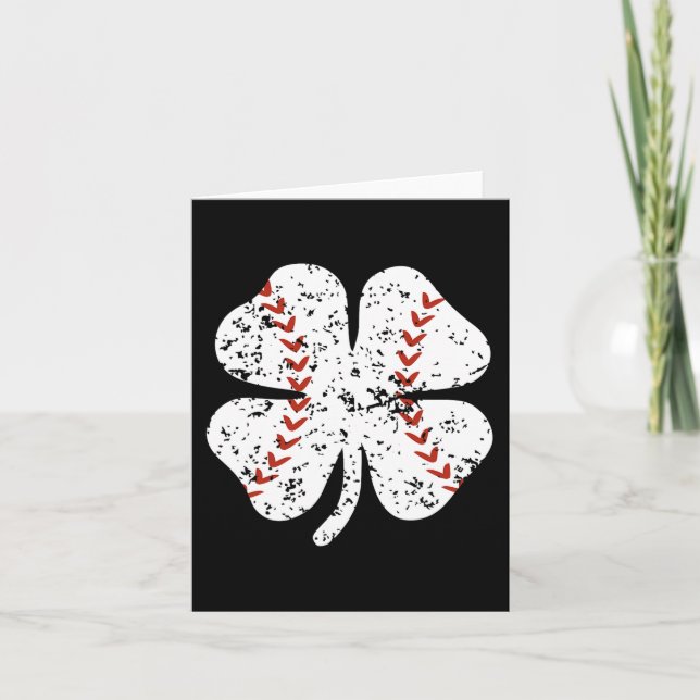 Baseball Shamrock St Patricks Day Pitcher Hitter B Card (Front)