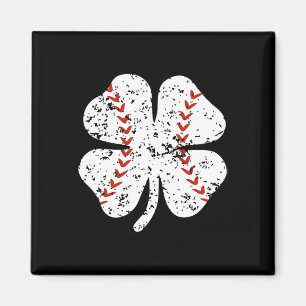 Baseball Shamrock St Patricks Day Pitcher Hitter B Magnet