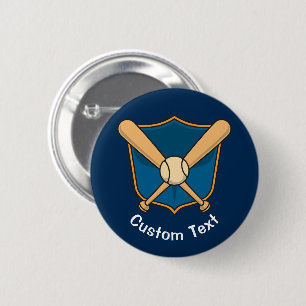 Baseball Shield 6 Cm Round Badge