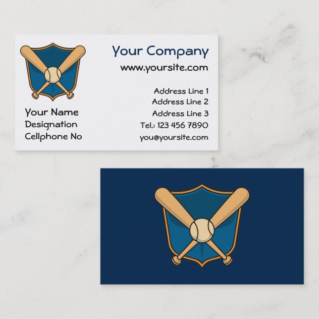 Baseball Shield Business Card (Front/Back)