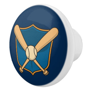 Baseball Shield Ceramic Knob