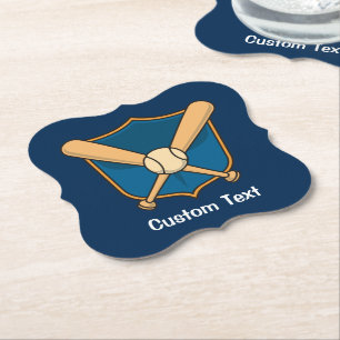 Baseball Shield Paper Coaster