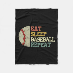 Baseball-shirt Eat Sleep Baseball Repeat Funny Men Fleece Blanket