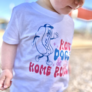 Baseball Shirt for Kids Hot Dogs & Home Runs Tee