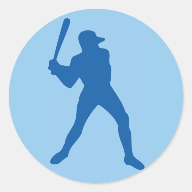 baseball silhouette classic round sticker (Front)