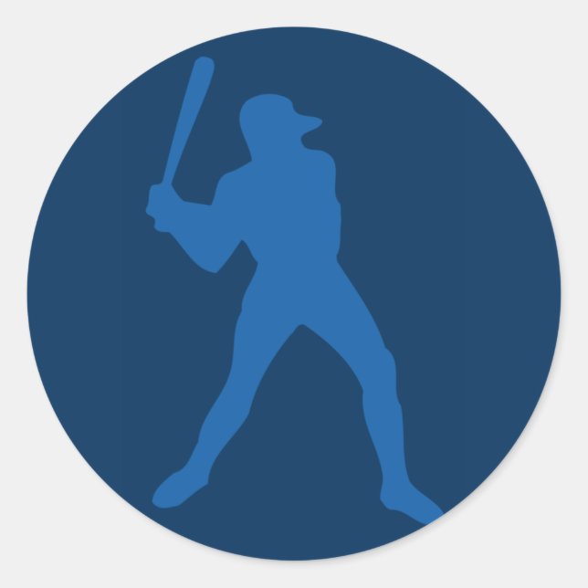 baseball silhouette classic round sticker (Front)
