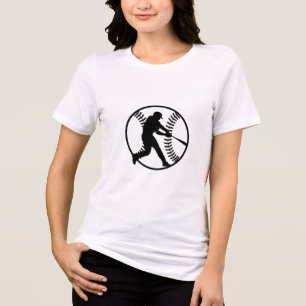 Baseball Silhouette Design Tri-Blend Shirt