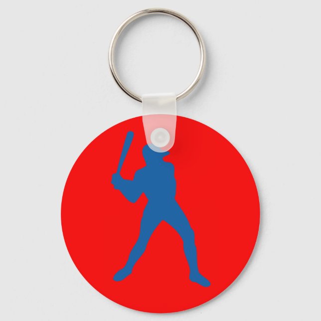 baseball silhouette key ring (Front)